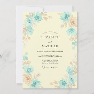 Invitation Mariage papillon de thé beurré