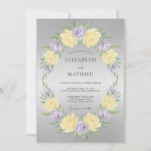 Invitation Mariage Papillon Pâle Lilas Beurre