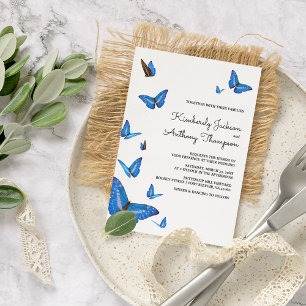 Invitation Mariage Papillons Bleus Magnifiques