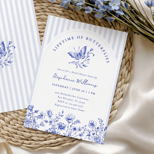 Invitation Mariage papillons durée de vie Bleu (Créateur téléchargé)