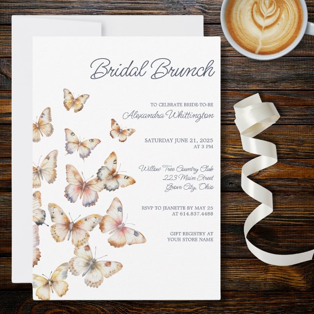 Invitation Mariage papillons en vol (Créateur téléchargé)