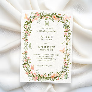 Invitation Mariage papillons floraux
