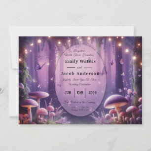 Invitation Mariage Papillons Violets et Cieux Étoilés