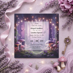Invitation Mariage Papillons Violets et Cieux Étoilés