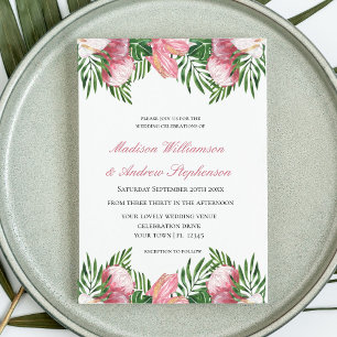 Invitation Mariage Paradis Tropical Aquarelle Florale