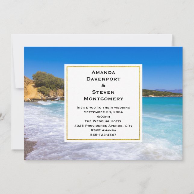 Invitation Mariage Paradis Tropical de Plage Exotique (Devant)