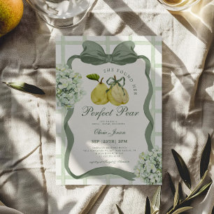 Invitation Mariage parfait de poires au vert sauge pour une d