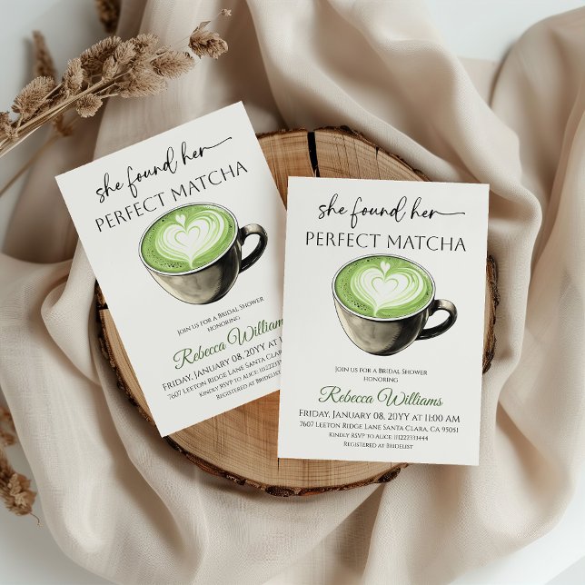 Invitation Mariage Parfait Matcha Vert Sauge Thème Bridal Sho (Créateur téléchargé)
