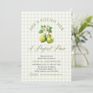 Invitation Mariage Parfait Paire Moderne Vert Gingham