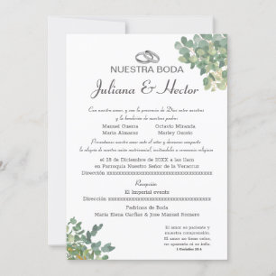 Invitation Mariage Pastel Blue and Greenery