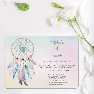 Invitation Mariage Pastel Colors Dreamcatcher