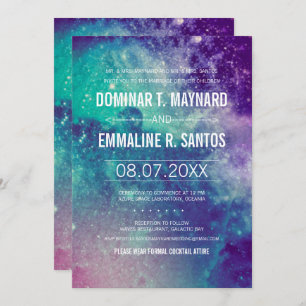 Invitation Mariage Pastel Galaxy Personnalisé Invite