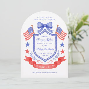 Invitation Mariage Patriote Rouge Blanc & J'aimeBlason Fête