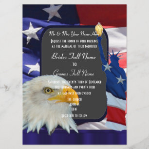 Invitation mariage patriotique américain