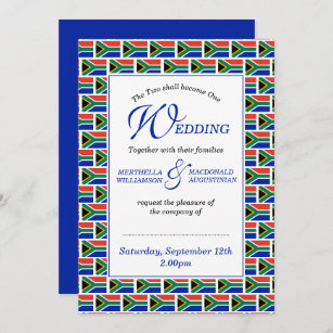 Invitation Mariage patriotique SUD-AFRICAIN