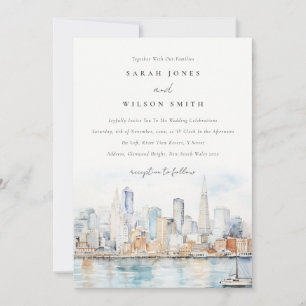 Invitation Mariage Paysage Aquarelle San Francisco