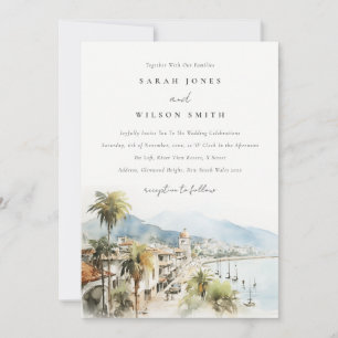 Invitation Mariage Paysage Aquarelle Santa Marta Colombie