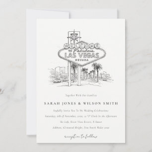 Invitation Mariage paysage croquis Las Vegas Nevada