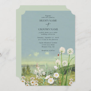 Invitation Mariage Paysage de montagne Fleur sauvage aquarell