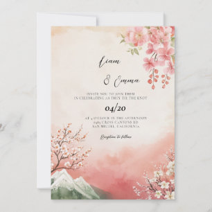 Invitation Mariage Paysage Traditionnel Japonais