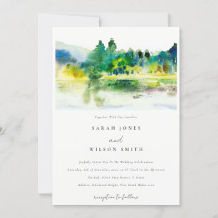 Invitation Mariage paysager Chic Campagne Mountain River