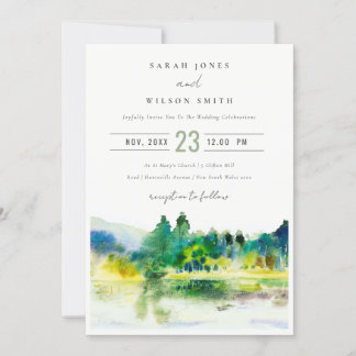Invitation Mariage paysager Chic Campagne Mountain River