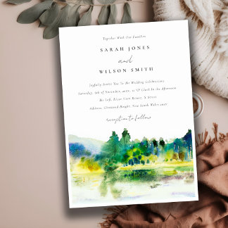 Invitation Mariage paysager Chic Campagne Mountain River