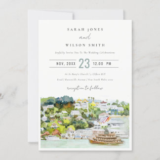 Invitation Mariage paysager Elegant River Cruise Country