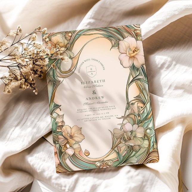 Invitation Mariage Peach Cream Bloom (Créateur téléchargé)