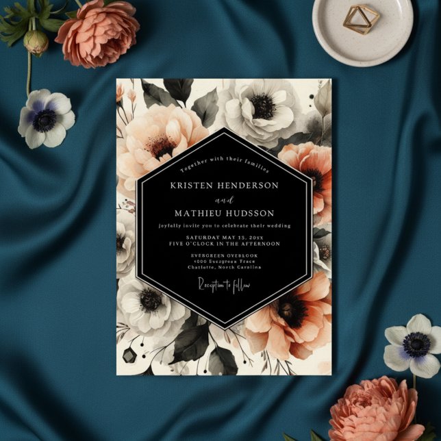 Invitation Mariage Peach Moody Bloom (Créateur téléchargé)