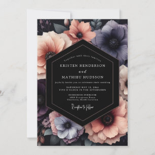Invitation Mariage Peach & Slate Moody Bloom