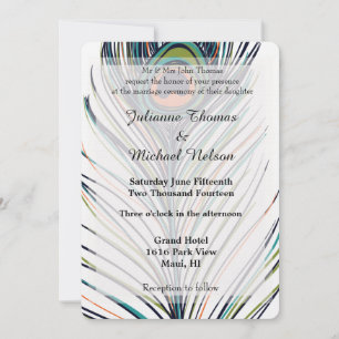 Invitation Mariage Peacock Feather