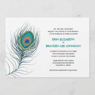 Invitation Mariage Peacock Feather