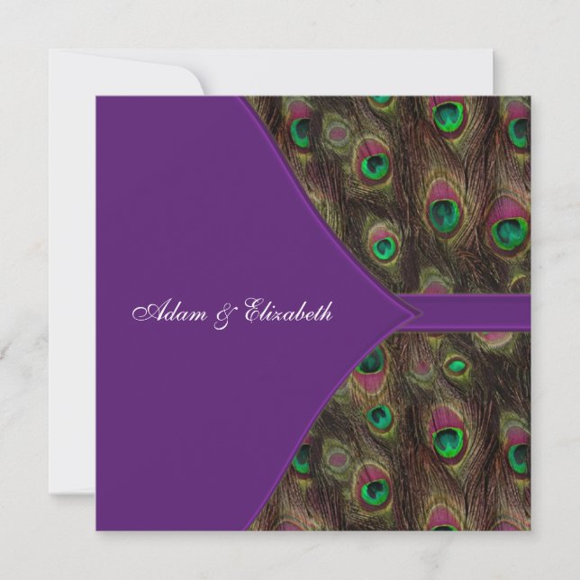 Invitation Mariage Peacock Plum Purple (Devant)