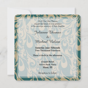 Invitation Mariage Peacock turquoise