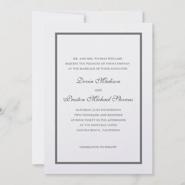 Invitation Mariage Pearl Shimmer (Devant)