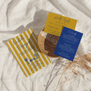 Invitation Mariage peint à la main en bleu et jaune italien