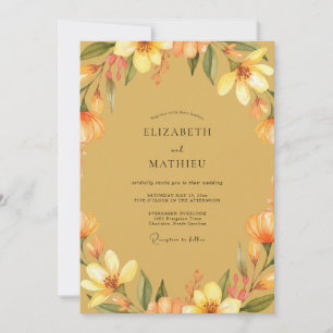 Invitation Mariage peint à la moutarde ambre