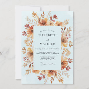 Invitation Mariage peint à l'ambre terracotta