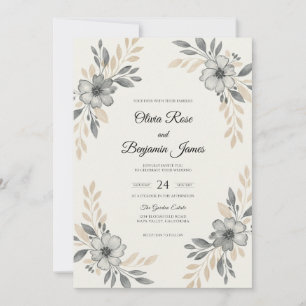 Invitation Mariage Peint au Champagne Ardoise