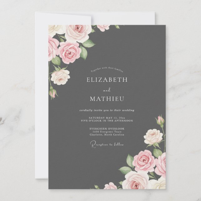 Invitation Mariage peint au charbon (Devant)