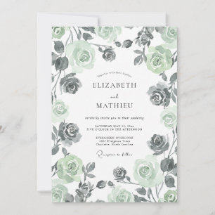 Invitation Mariage peint au charbon de sauge