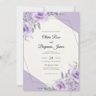 Invitation Mariage Peint au Lilas Lavande