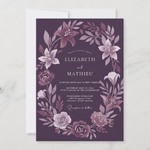 Invitation Mariage peint au lys améthyste