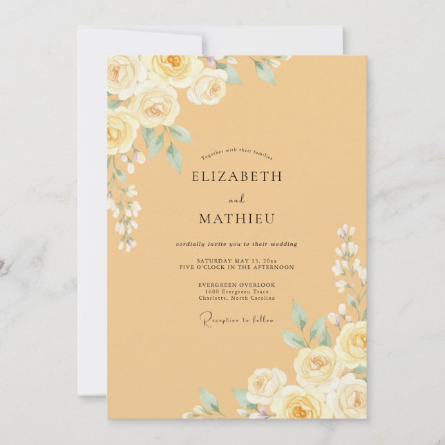 Invitation Mariage peint au miel (Devant)