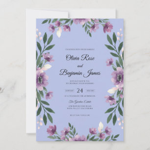 Invitation Mariage peint au Ranunculus Lilas