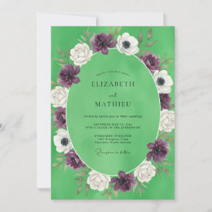 Invitation Mariage peint chartreuse pourpre