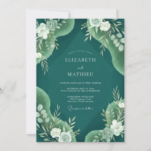 Invitation Mariage peint de vigne forestière