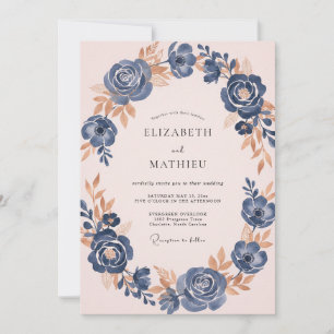 Invitation Mariage Peint en Acier Rose Pâle