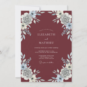 Invitation Mariage Peint en Argent Marron
